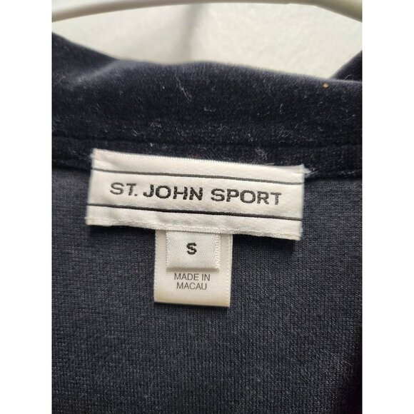 St. John Sport Womens Black Velvet Jacket Size Small Sequined Full Zip Collared - Picture 3 of 9